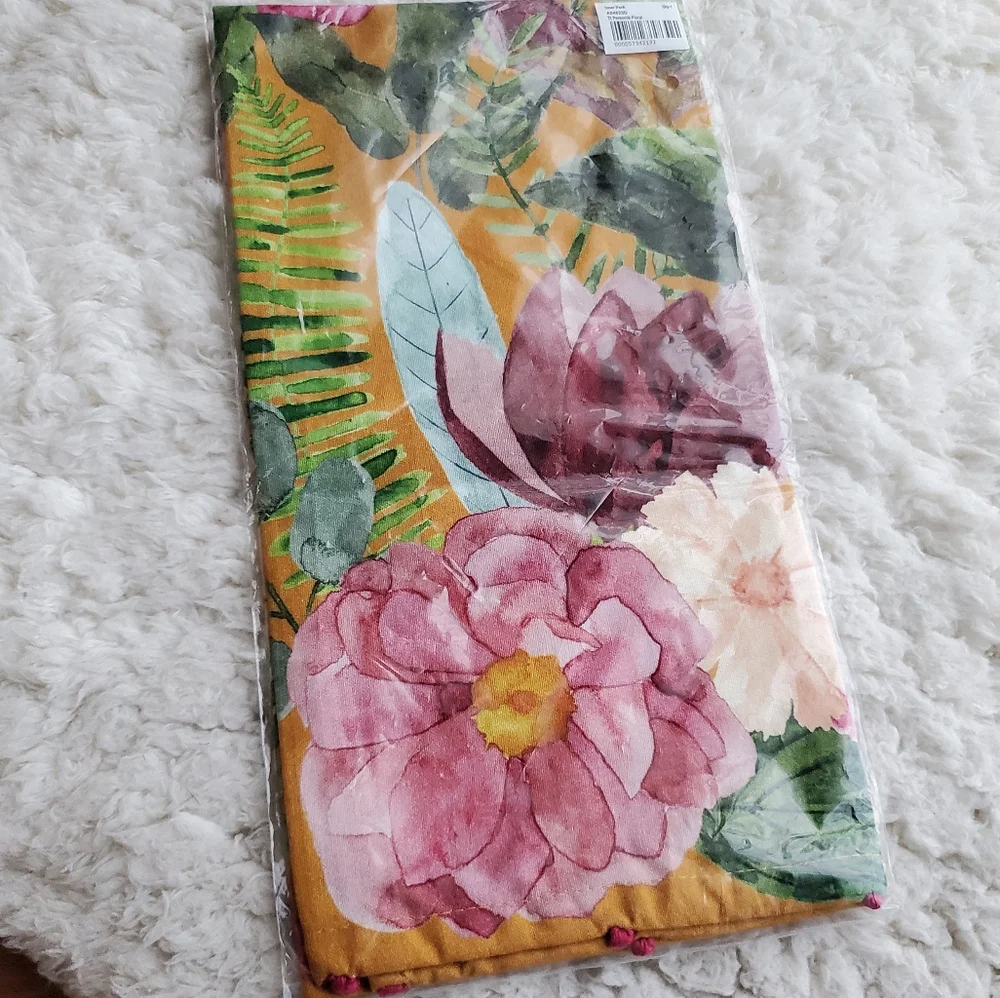 Anthropologie Perennial Flower Dishtowel- multi-colored